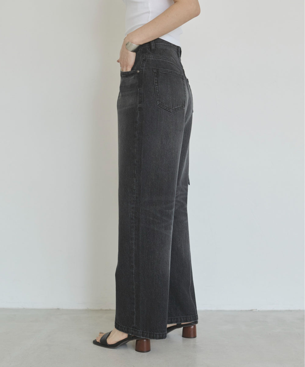 ワイドストレートデニムパンツ