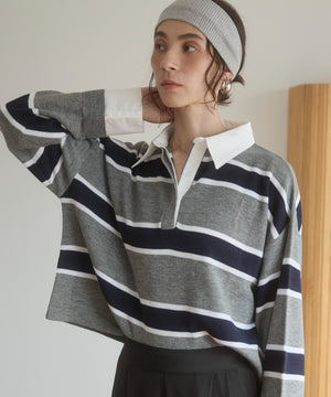 シャツエリポロニット