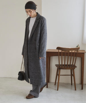 ツイードダブルロングコート