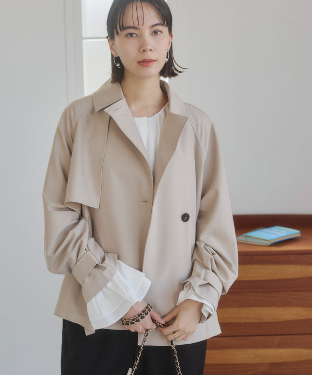 ショートトレンチコート/model:168cm 着用サイズ:F