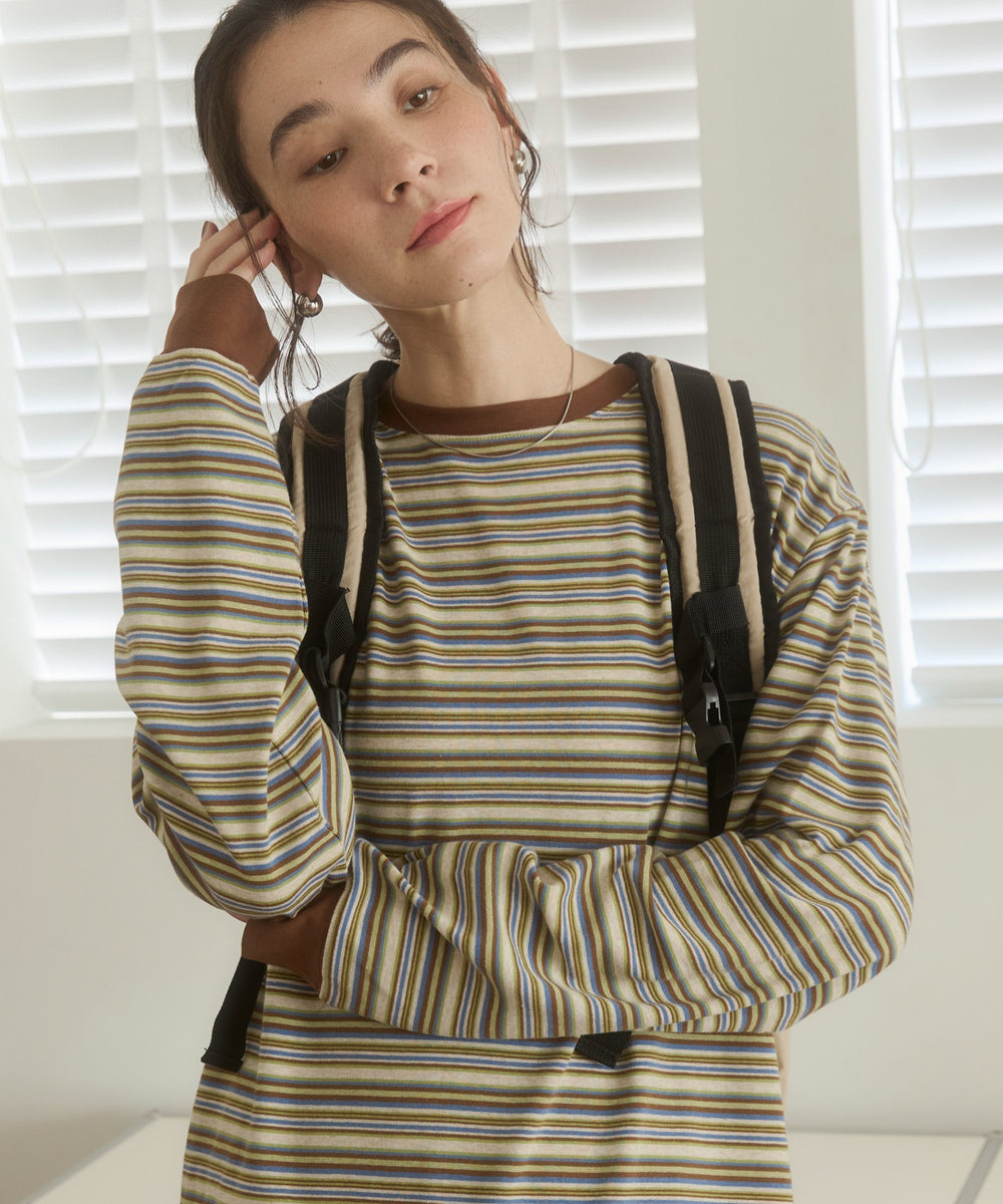 マルチボーダーオーバーサイズロンT