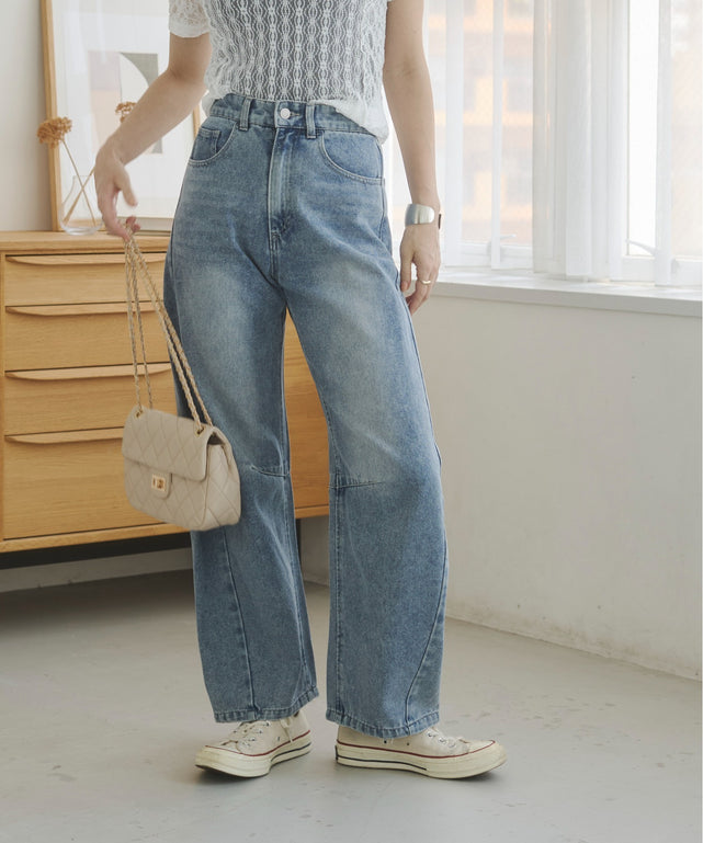 バレルレッグデニムパンツ