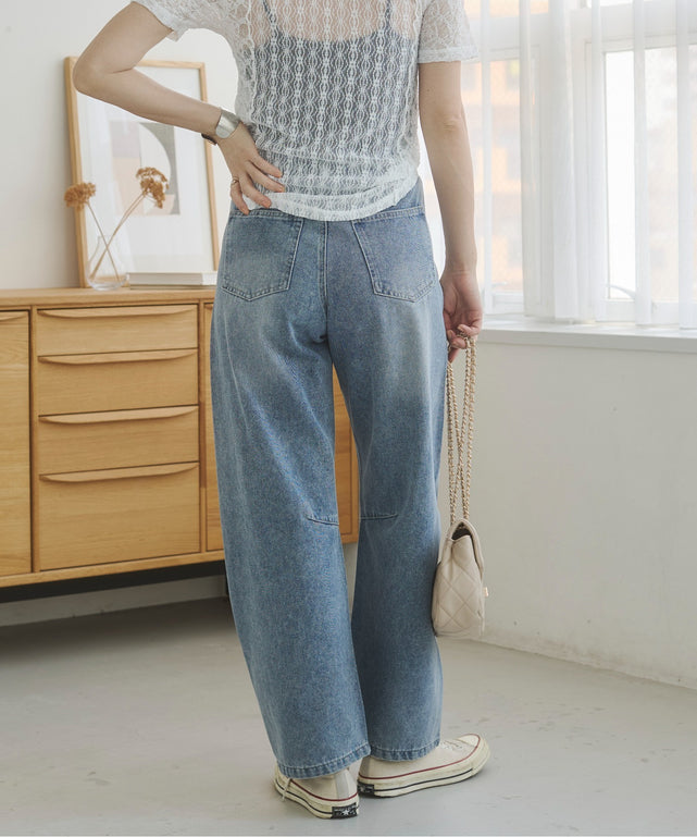 バレルレッグデニムパンツ