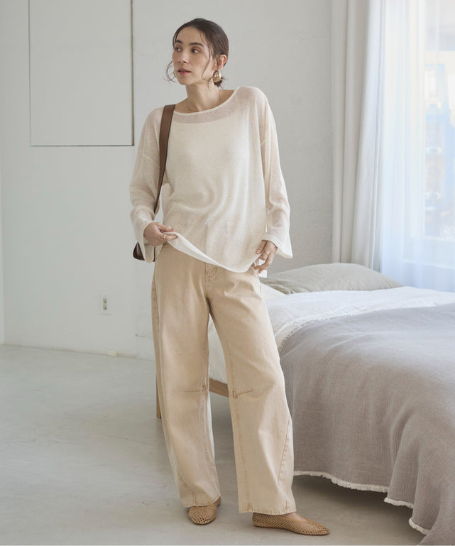 バレルレッグデニムパンツ