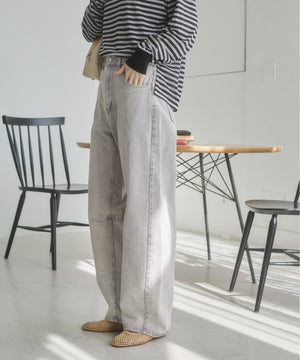 バレルレッグデニムパンツ