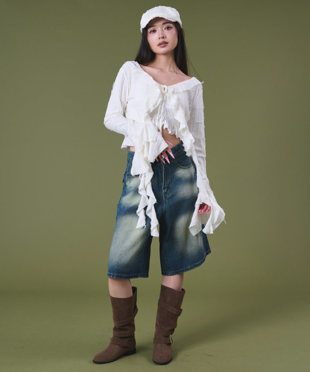オフホワイト モデル：163cm F着用