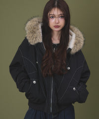FファーフードボンバーJKT