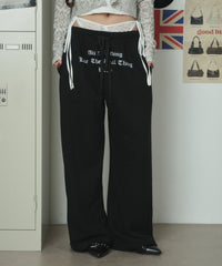 ロゴレースワイドパンツ