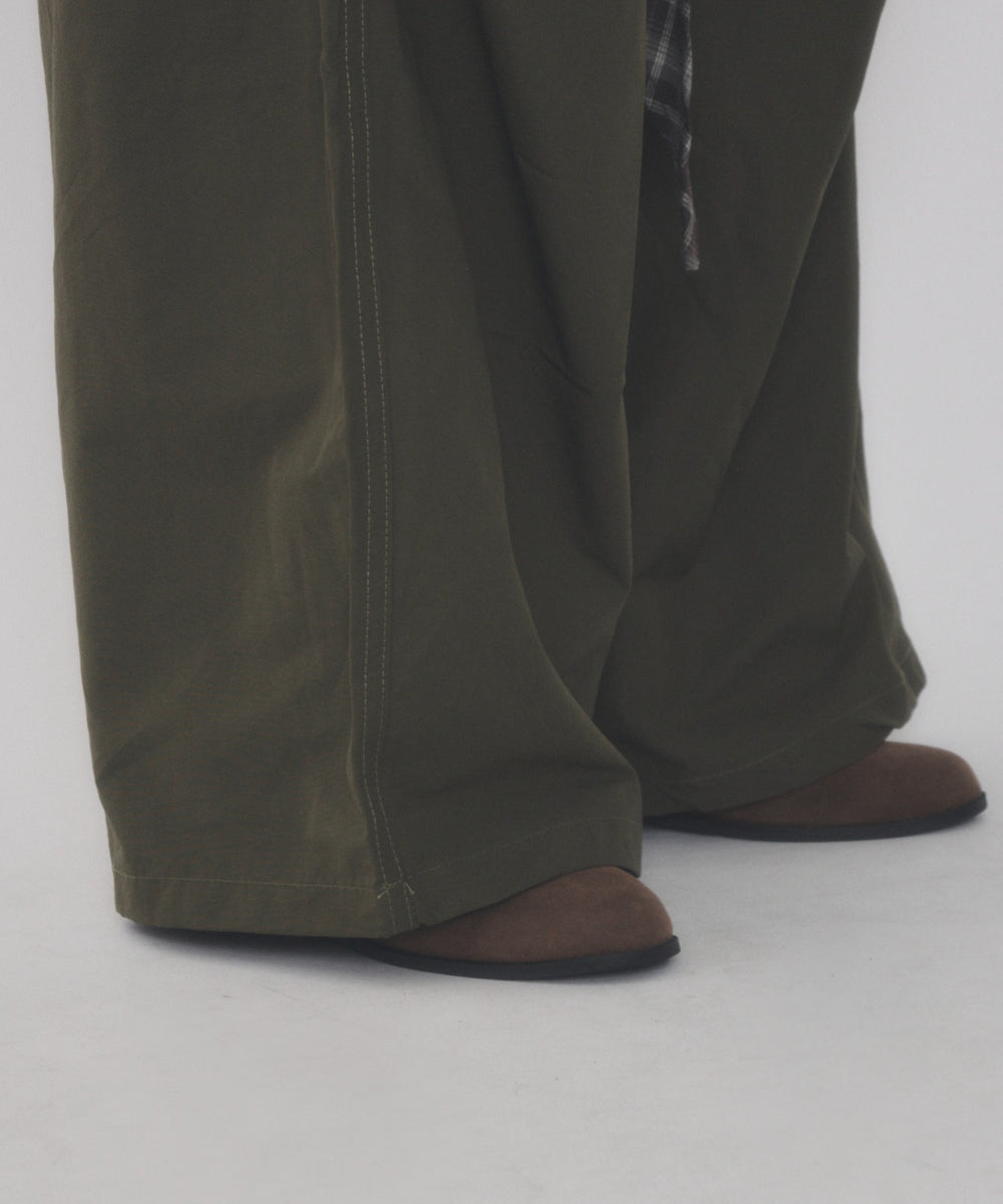 チェックFスリーブワイドパンツ