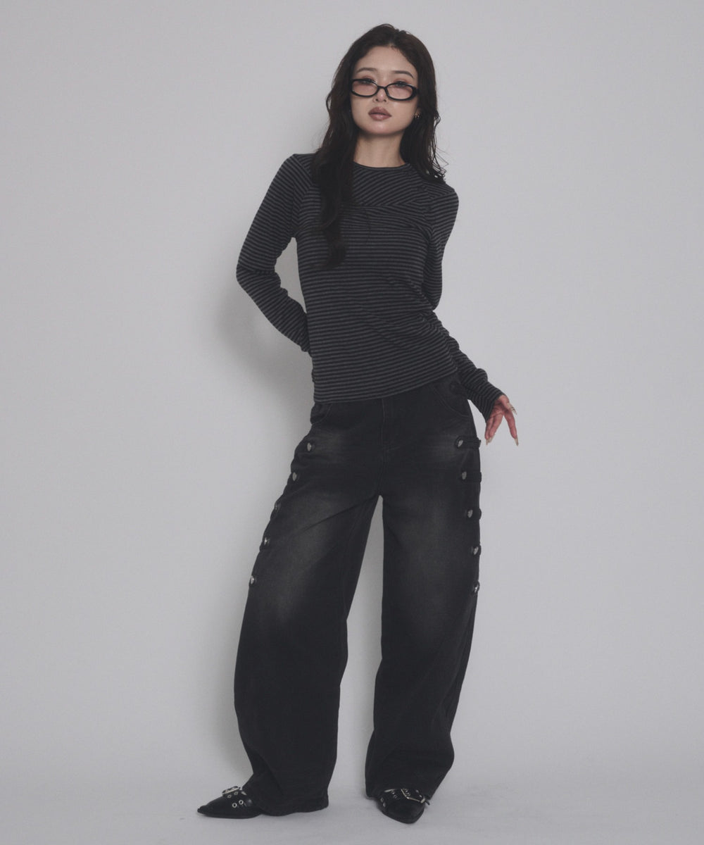 グレーボーダー モデル：163cm F着用