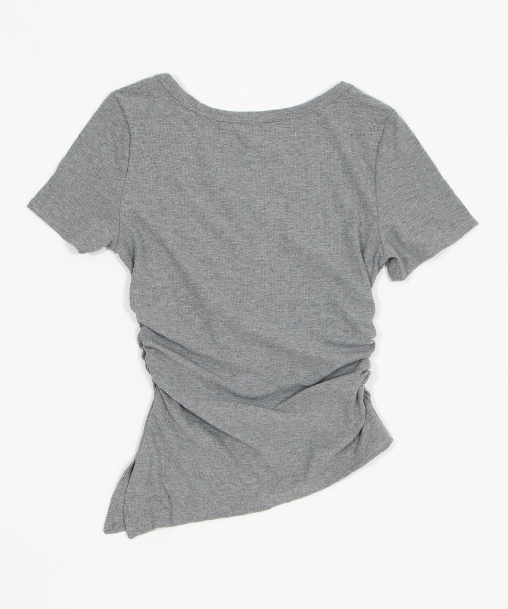スタッズジップVネックSS　Tシャツ