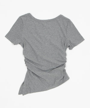 スタッズジップVネックSS　Tシャツ