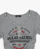 スタッズジップVネックSS　Tシャツ