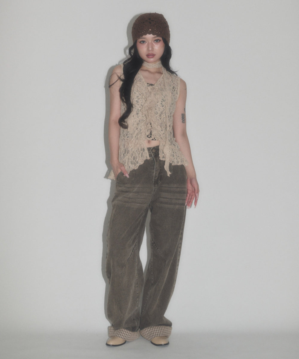 ベージュ モデル：163cm F着用