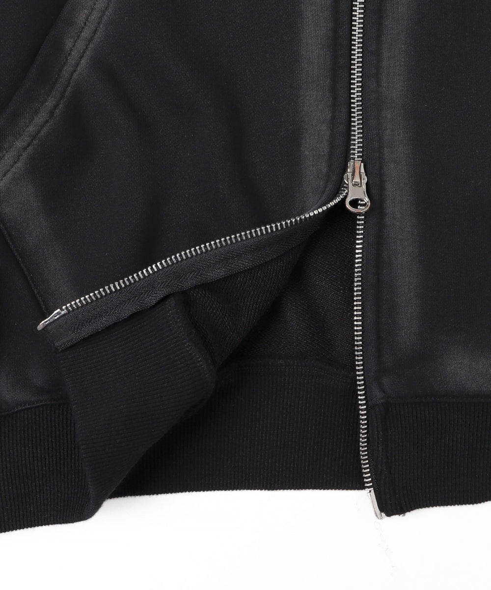 ブラシ加工ダブルZIPビッグパーカー