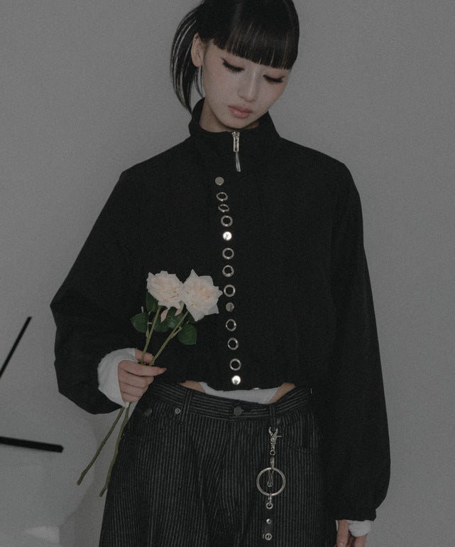 アイレットクロップドブルゾン/ブラック モデル：168㎝ F着用