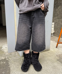ワイドデニムハーフパンツ