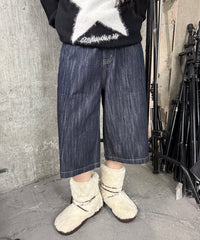 スラブデニムハーフパンツ