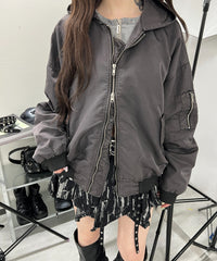 フェードフーデッドボンバージャケット