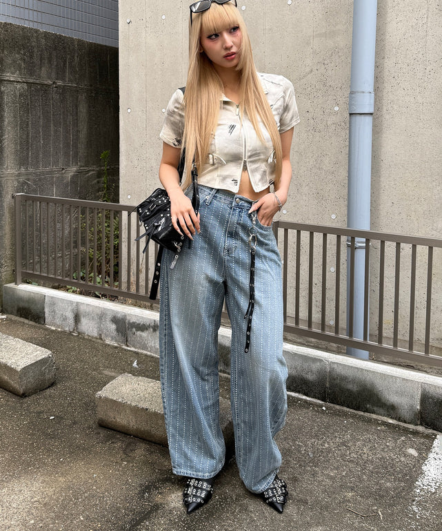 デニム中濃 モデル:168cm L着用