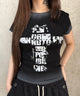 フェードクロスロゴTシャツ/ブラック モデル:159cm F着用