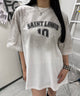 スタッズナンバリングロゴTシャツ/ホワイト モデル:168cm F着用