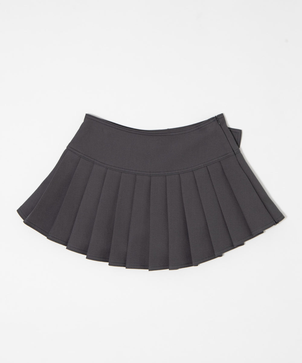 アイレットベルトプリーツミニスカパン