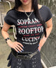 オープンネックスタッズロゴTシャツ/ブラック モデル:168cm F着用