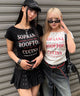 オープンネックスタッズロゴTシャツ
