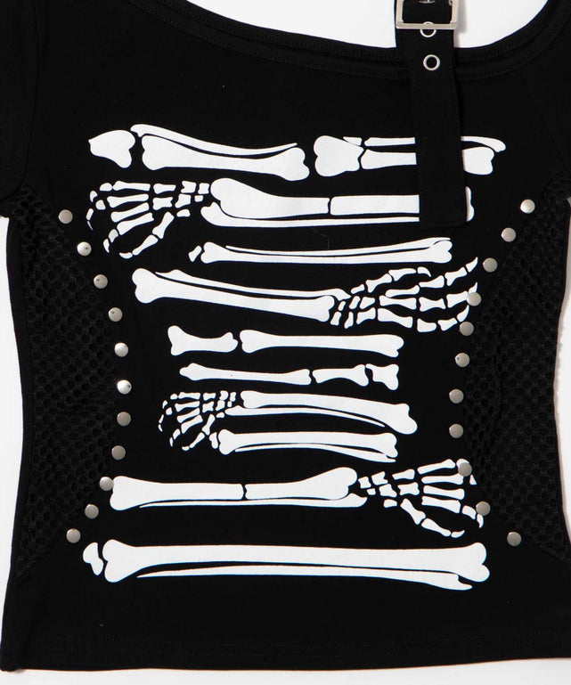 オフショルスカルTシャツ