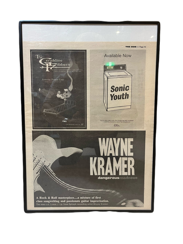 Sonic Youth Wayne Kramer 雑誌切抜きポスター/Sonic Youth Wayne Kramer 雑誌切抜きポスター