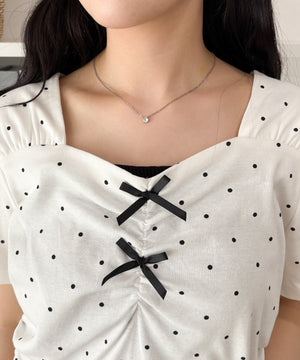 ダブルリボンドットTシャツ