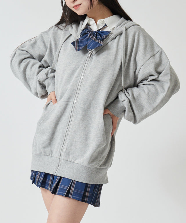 杢グレー モデル:160cm F着用