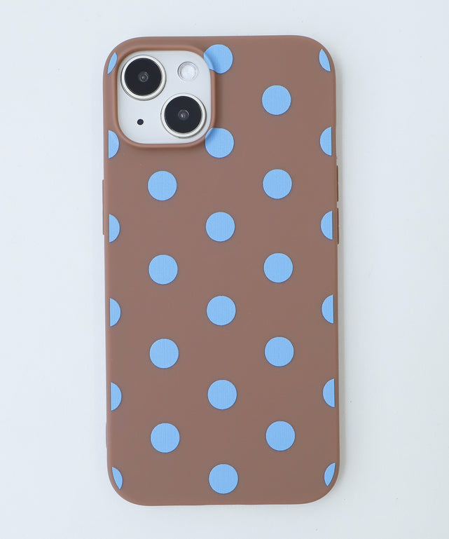 ドットiphoneケース（ブラウン）/iphone13/14（柄1）