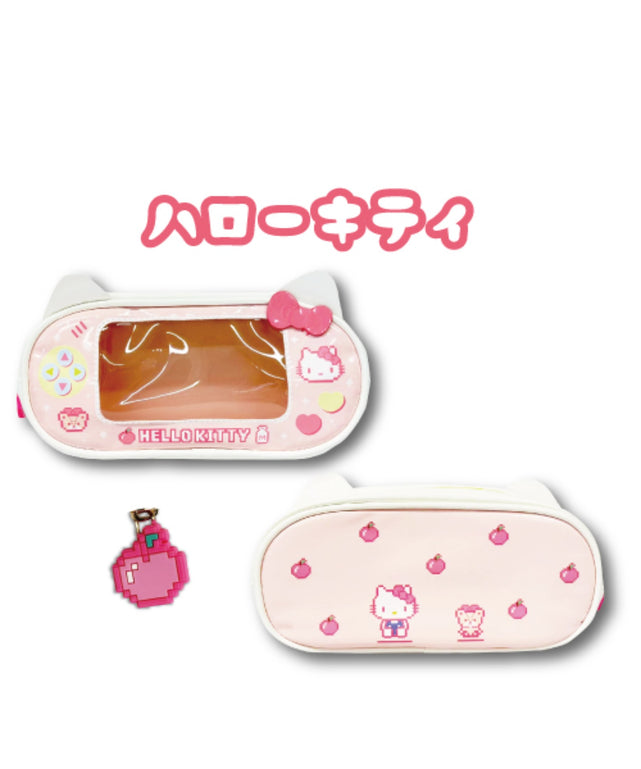 サンリオサブカルクリア窓付きマルチポーチ/Lピンク(ハローキティ)