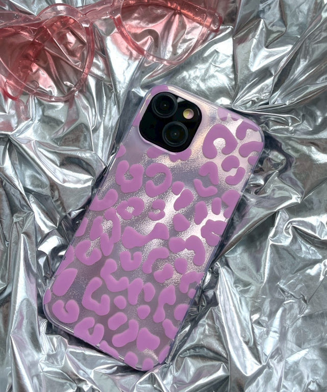 レオパードiphoneケース（ピンク）/柄2（iphone13/14）