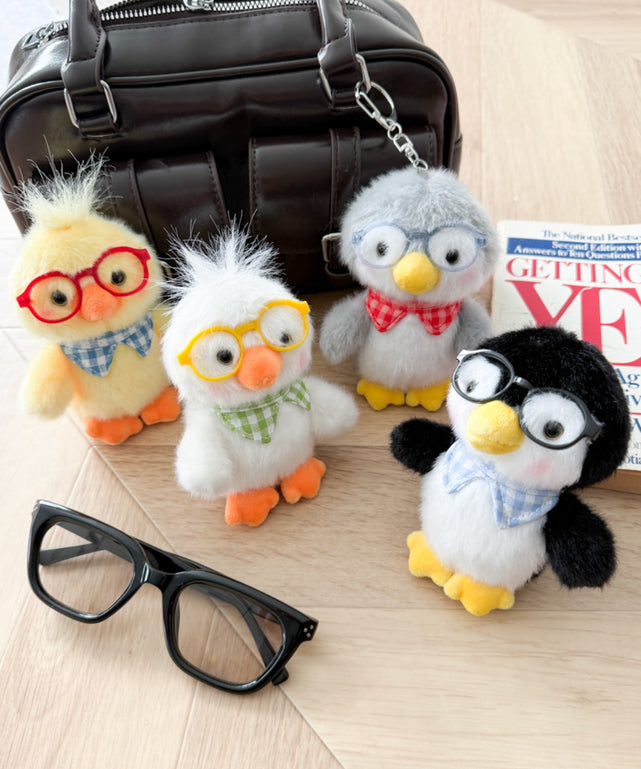 優秀メガネペンギンぬいぐるみキーホルダー