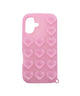 ラメハート吸盤iphoneケース（ピンク）/柄3:iphone17
