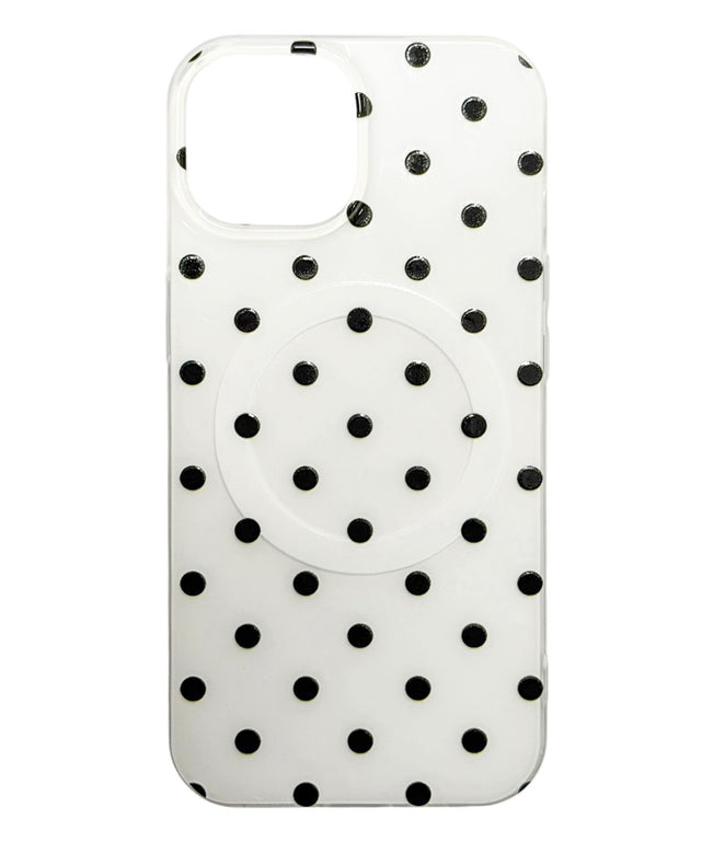 ドットmagsafeiphoneケース(ホワイト)/柄1:iphone15