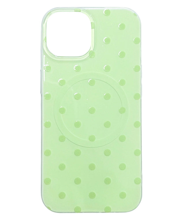 ドットmagsafeiphoneケース(グリーンソノタ)/柄1:iphone15