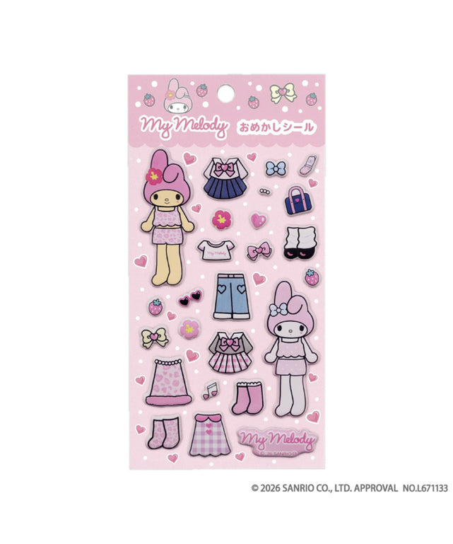 サンリオキャラクターズ おめかしシール/柄1：マイメロディ