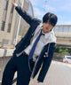 メンズスクールブレザー/ブラック モデル：175cm Lサイズ着用