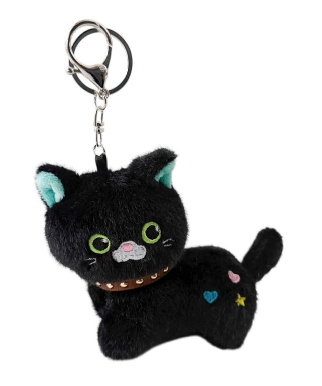 ネックレスねこちゃんぬいぐるみキーホルダー/ブラック