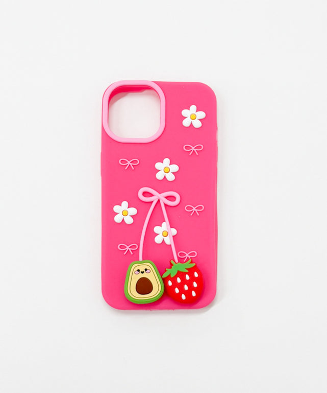 ゆらゆらiphoneケース（ピンク）/柄1:iphone15