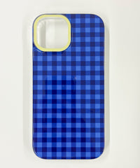 チェックiphoneケース（ブルー）