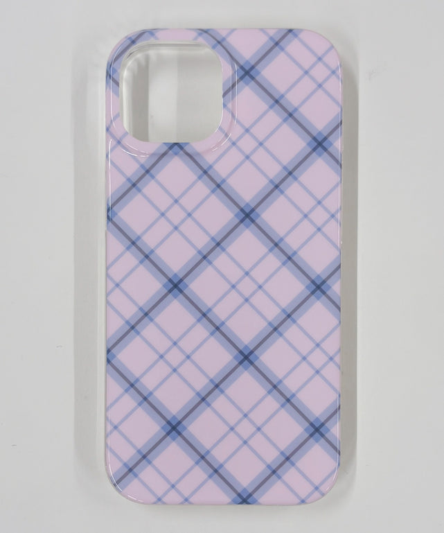 チェックiphoneケース（ピンク）/柄1(iPhone15)
