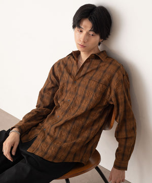 ブラウンチェック1 モデル：180cm L着用