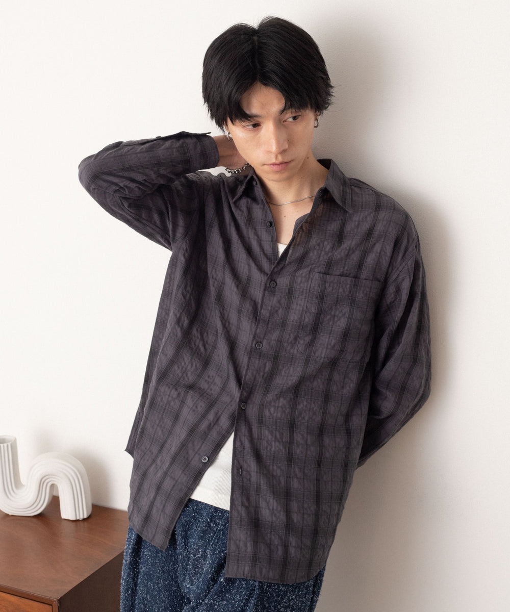 ブラックチェック1 モデル：180cm L着用