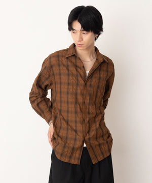 ブラウンチェック1 モデル：180cm L着用
