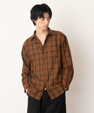 ブラウンチェック1 モデル：180cm L着用